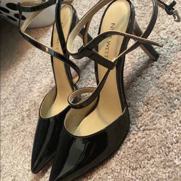 Nine West Black Strapy Heels - Picture 2 of 3